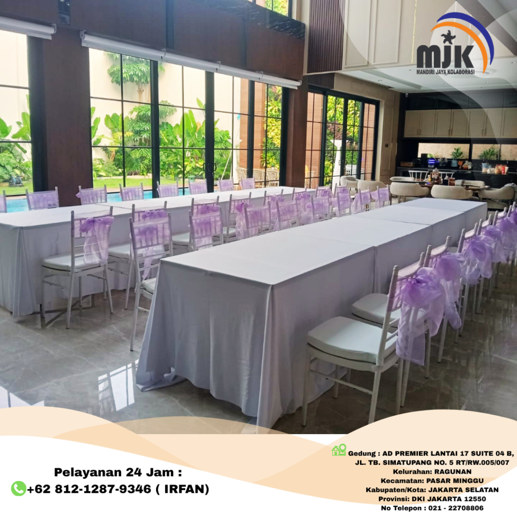 Sewa Meja Kotak,Kursi Tiffany Putih Bogor