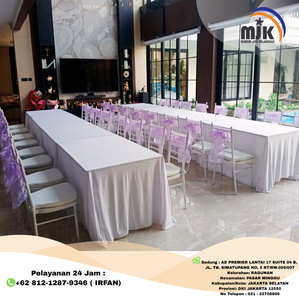 Sewa Meja Kotak,Kursi Tiffany Putih Bogor