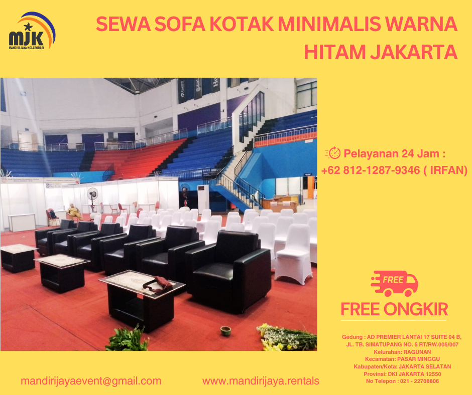 Sewa Sofa Kotak Minimalis Warna Hitam Jakarta