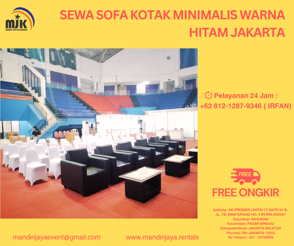 Sewa Sofa Kotak Minimalis Warna Hitam Jakarta