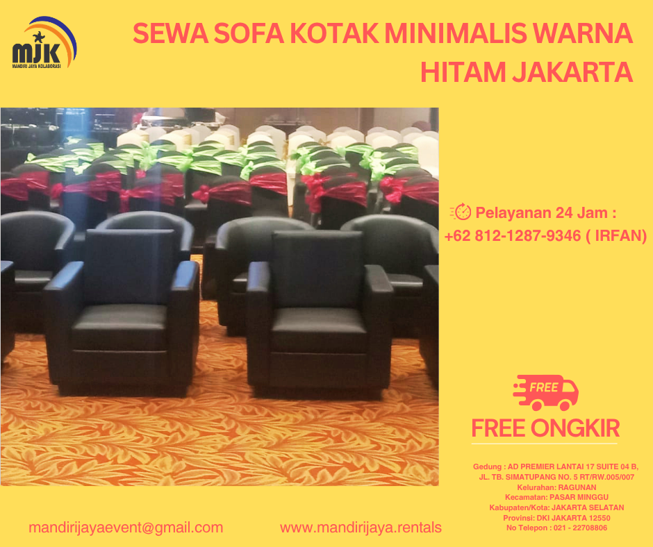 Sewa Sofa Kotak Minimalis Warna Hitam Jakarta