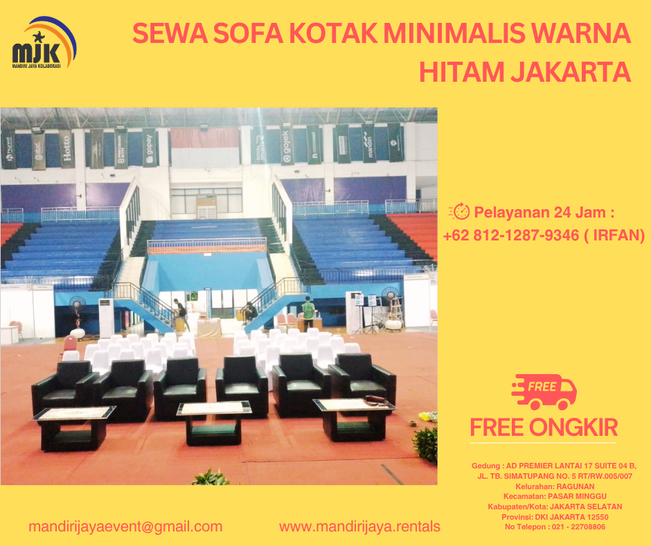 Sewa Sofa Kotak Minimalis Warna Hitam Jakarta