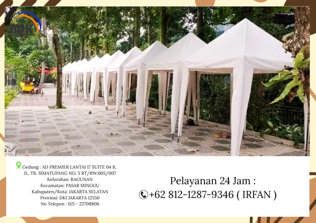 Sewa Tenda Bazar 2x2m Atap Putih Bersih Jakarta
