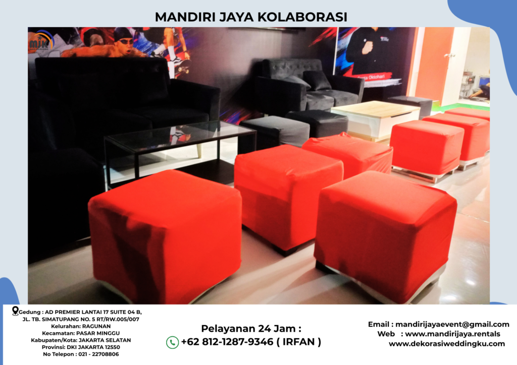 Rental Puff Merah,Misty fan,Sofa single Hitam Jakarta