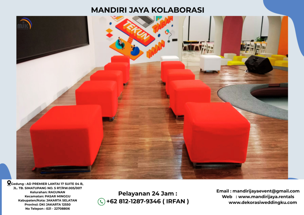 Rental Puff Merah,Misty fan,Sofa single Hitam Jakarta