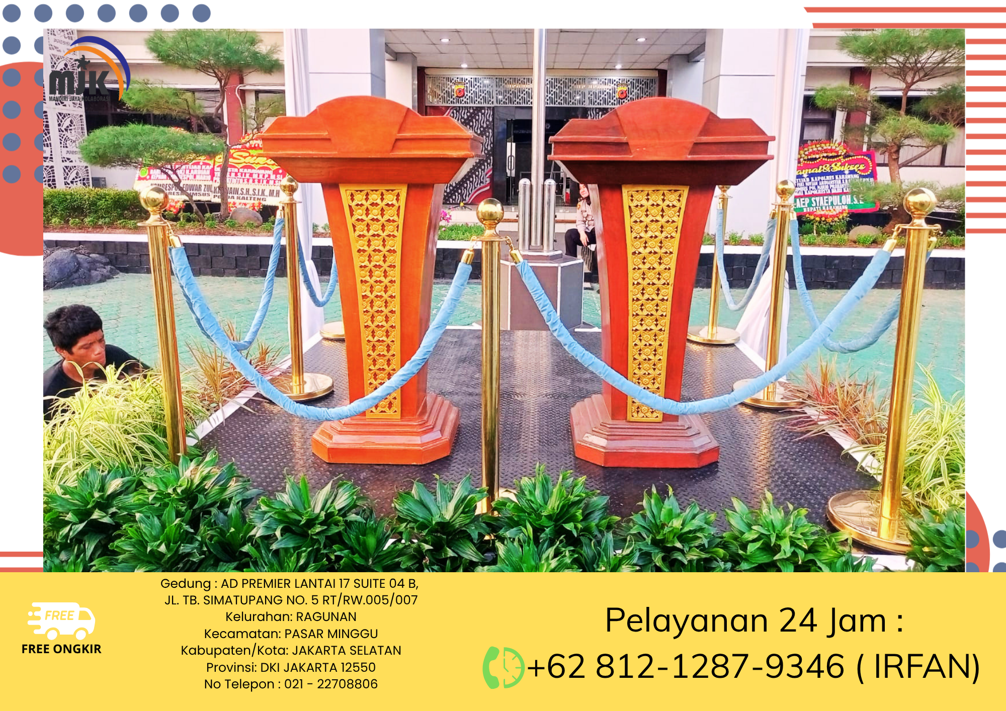 Sewa Aneka Podium VIP,Acrylic,Podium Putih,Hitam,Cokelat Jakarta