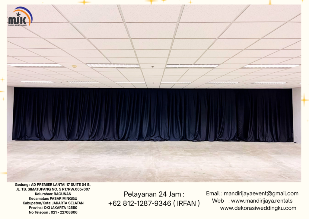 Sewa Black Curtain Tirai Hitam Bahan Tebal Jakarta