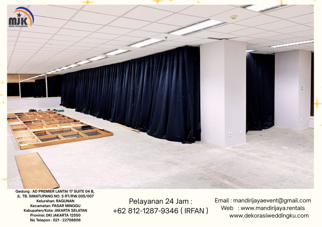 Sewa Black Curtain Tirai Hitam Bahan Tebal Jakarta
