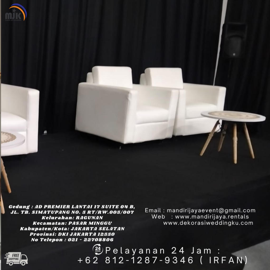Sewa Sofa Putih Kotak Single,Meja Dirmy Putih Jakarta