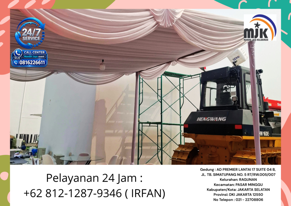 Jasa sewa Tenda Serut Kain Putih Jakarta 081212879346 IRFAN