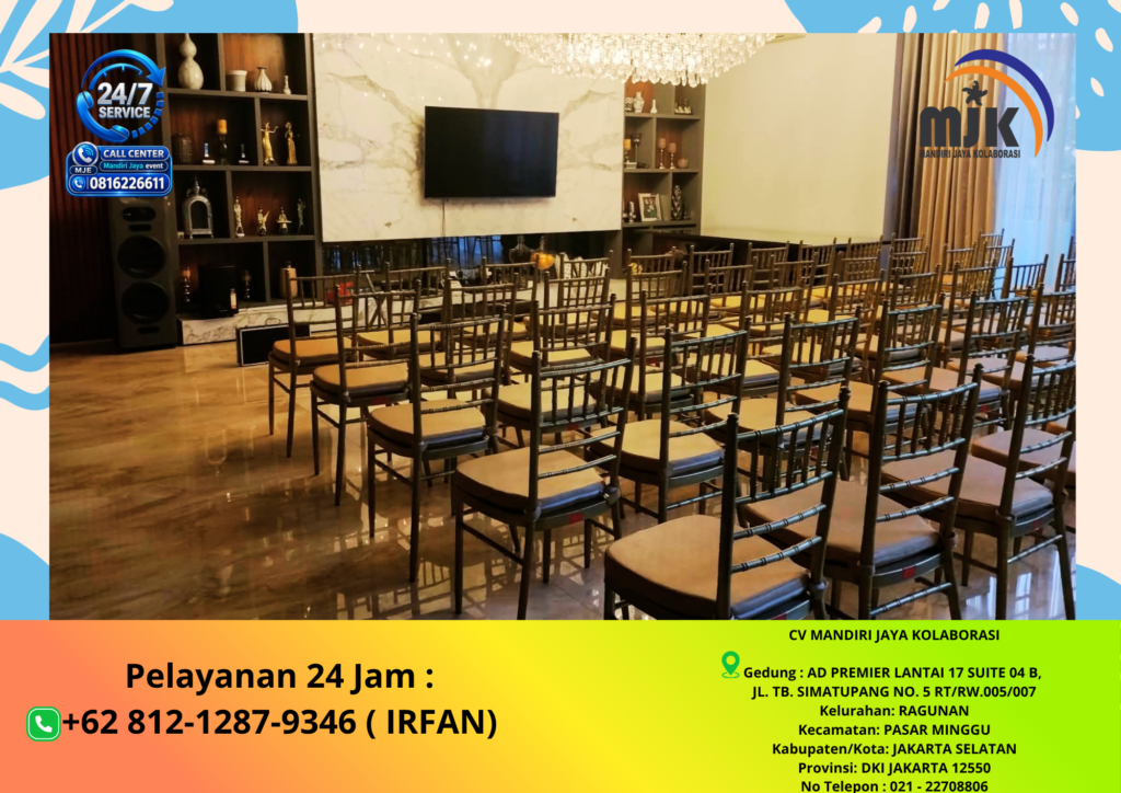 Rental kursi Tiffany Gold dan Round Table Jakarta