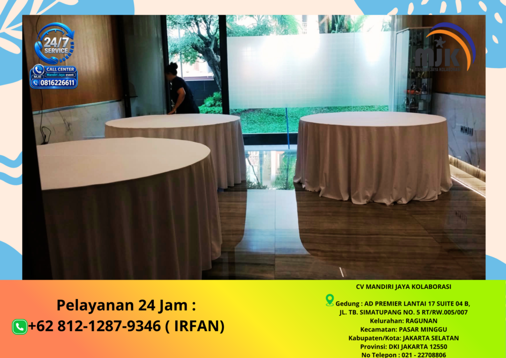 Rental kursi Tiffany Gold dan Round Table Jakarta