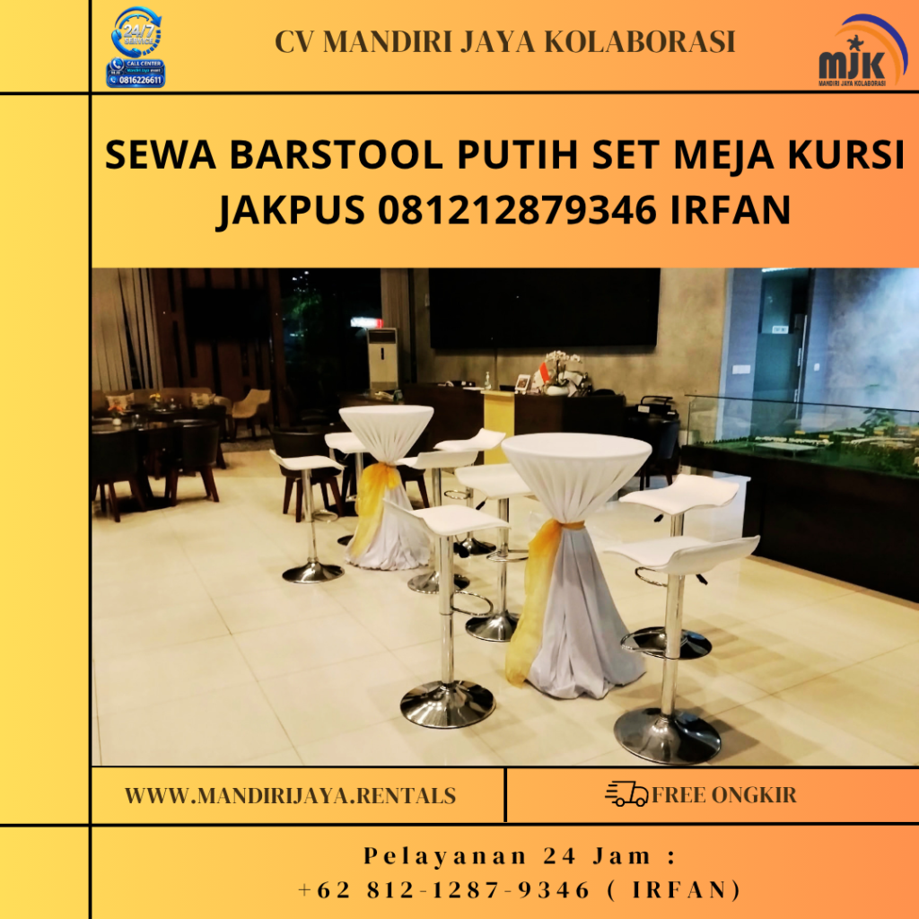 Sewa Barstool Putih Set Meja Kursi Jakpus 081212879346 IRFAN