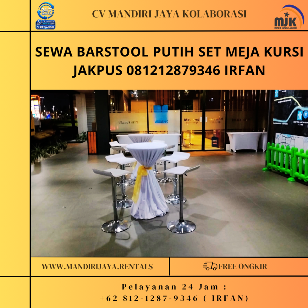 Sewa Barstool Putih Set Meja Kursi Jakpus 081212879346 IRFAN