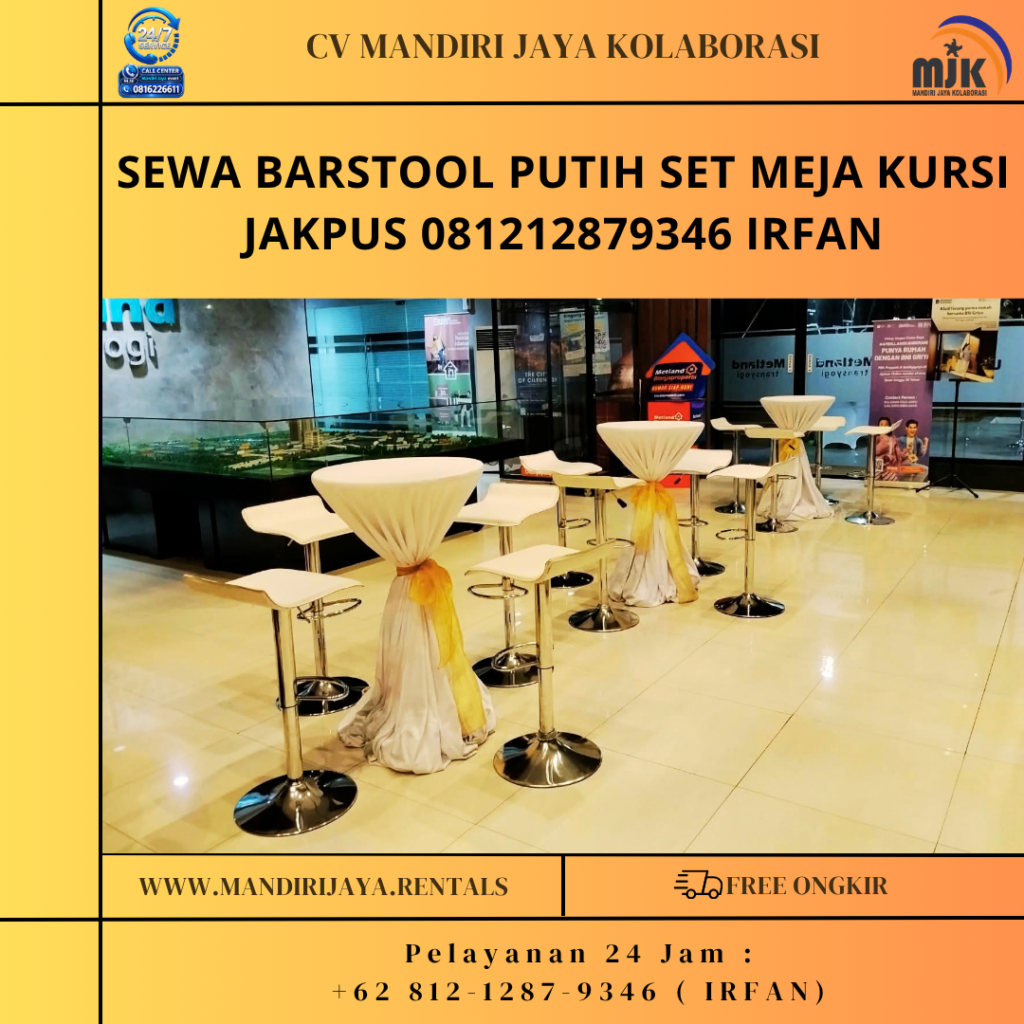 Sewa Barstool Putih Set Meja Kursi Jakpus 081212879346 IRFAN