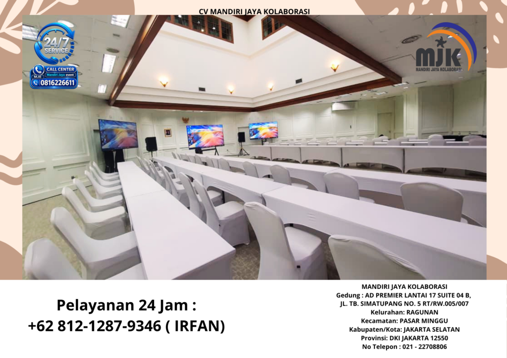 Sewa Meja IBM Cover,Kursi Cover Putih Ketat BSD