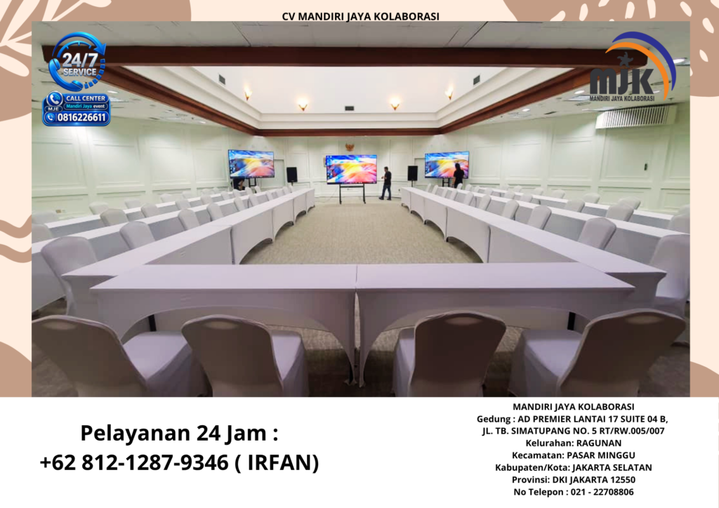 Sewa Meja IBM Cover,Kursi Cover Putih Ketat BSD