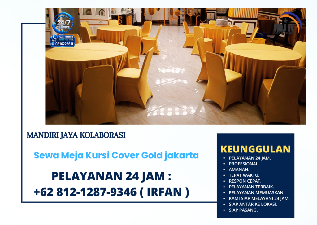 Sewa Meja Kursi Cover Gold jakarta +62 812-1287-9346 (IRFAN)