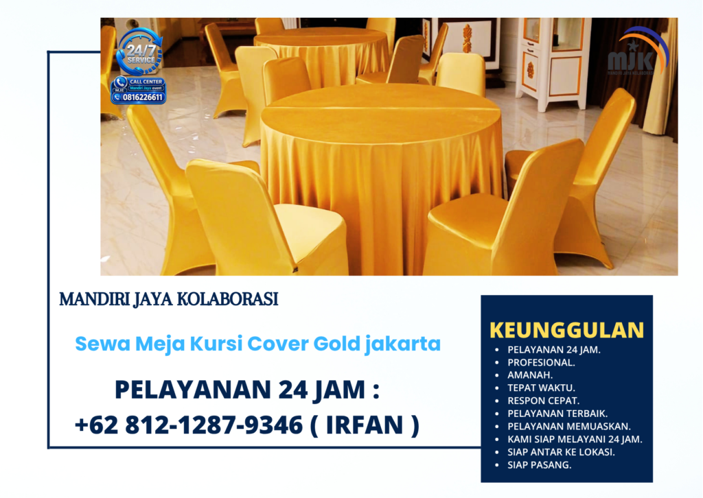 Sewa Meja Kursi Cover Gold jakarta +62 812-1287-9346 (IRFAN)