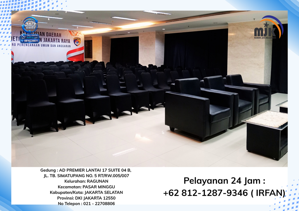 Sewa Sofa Single Hitam,Meja Kaca,Kursi Susun Jakarta 081212879346 IRFAN