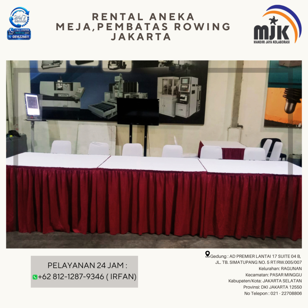 Rental Aneka Meja,Pembatas Rowing Jakarta 081212879346 IRFAN