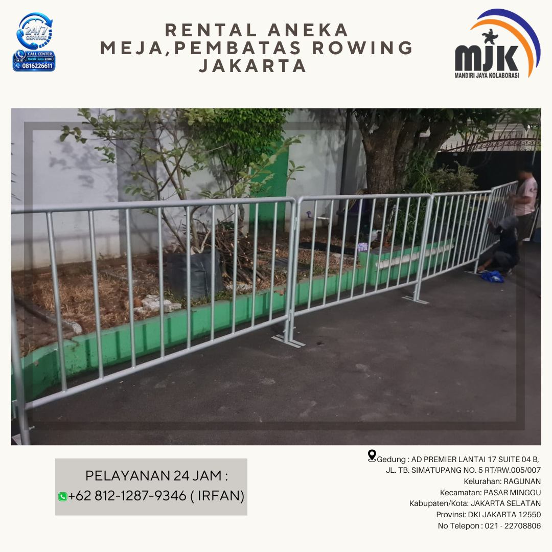 Rental Aneka Meja,Pembatas Rowing Jakarta 081212879346 IRFAN