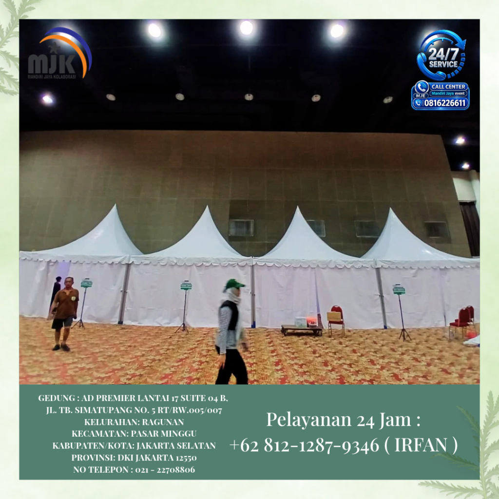 Rental Tenda Kerucut Atau Tenda Sarnafil Putih Depok 081212879346