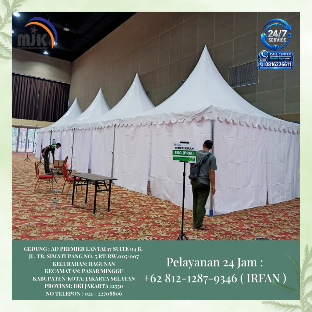 Rental Tenda Kerucut Atau Tenda Sarnafil Putih Depok 081212879346