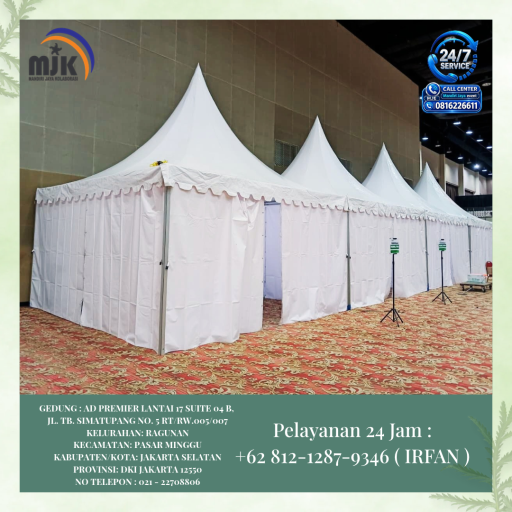 Rental Tenda Kerucut Atau Tenda Sarnafil Putih Depok 081212879346