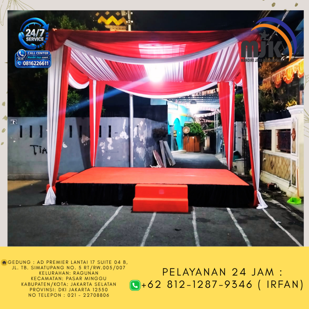Sewa Tenda Serut Putih merah Jababeka 081212879346