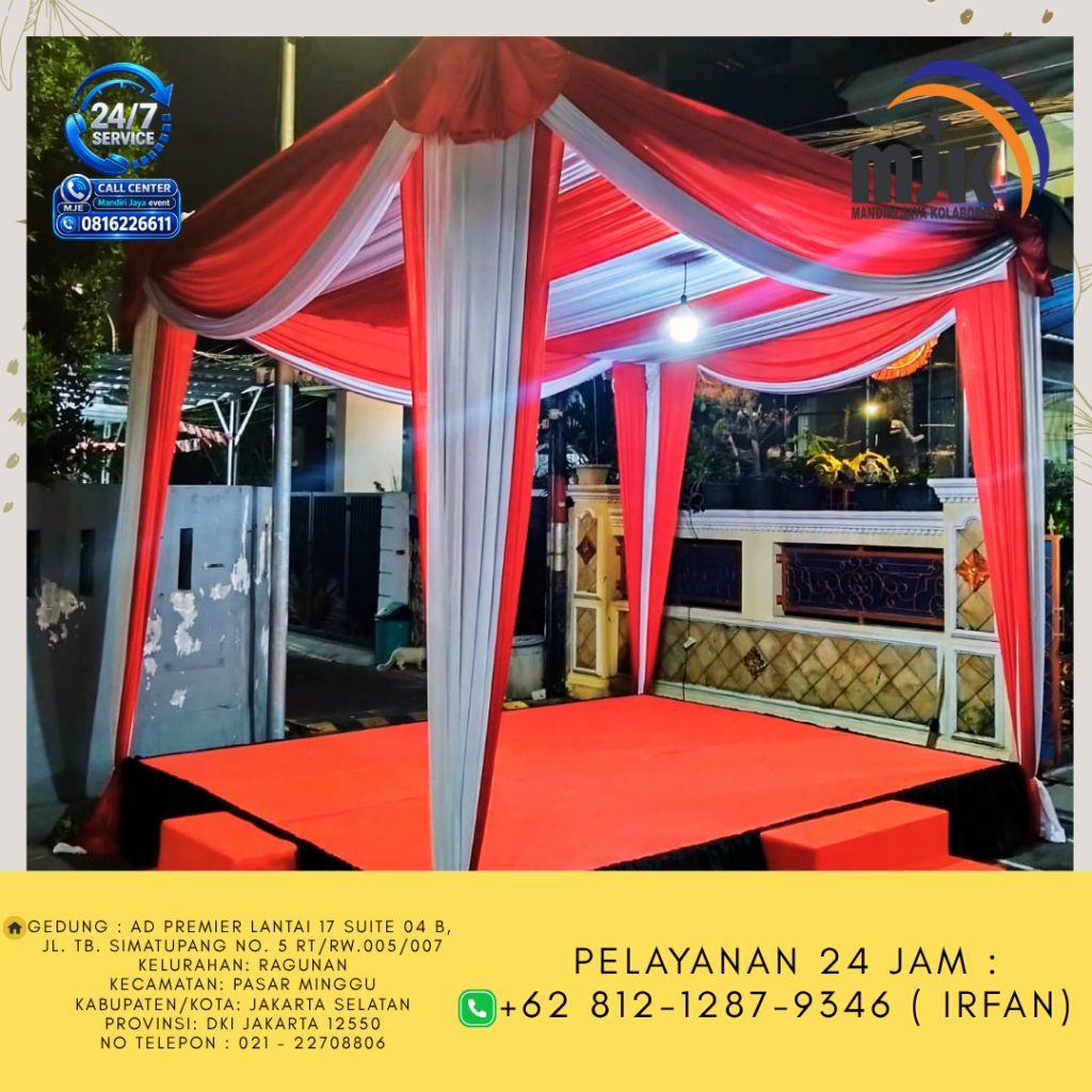 Sewa Tenda Serut Putih merah Jababeka 081212879346